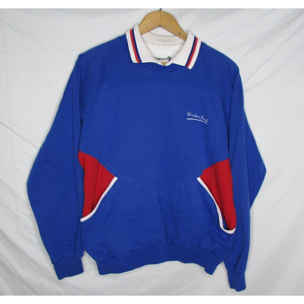 Winter Park Colorado Sweatshirt Collared Size Large USA Clothesline Brand 1970s